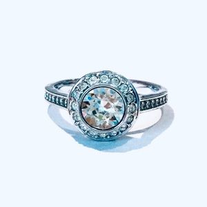 Swarovski Crystal Attract Round Ring Rhodium-Plate